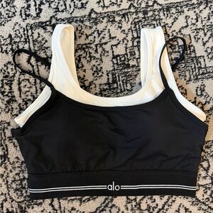 Alo yoga Airbrush Better Together Bra - Seashell Blue/white